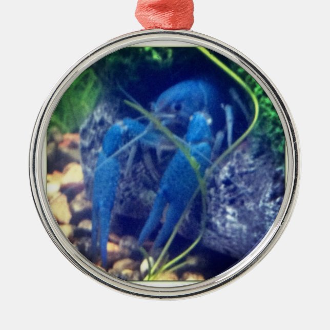 colorfull blue lobster metal ornament (Front)