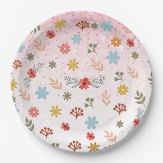 Colorfull Cute spring floral, watercolor pattern