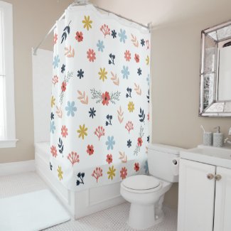 Colorfull Cute spring floral, watercolor pattern