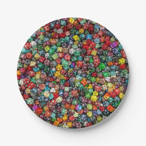 Colorfull Dice Paper Plate