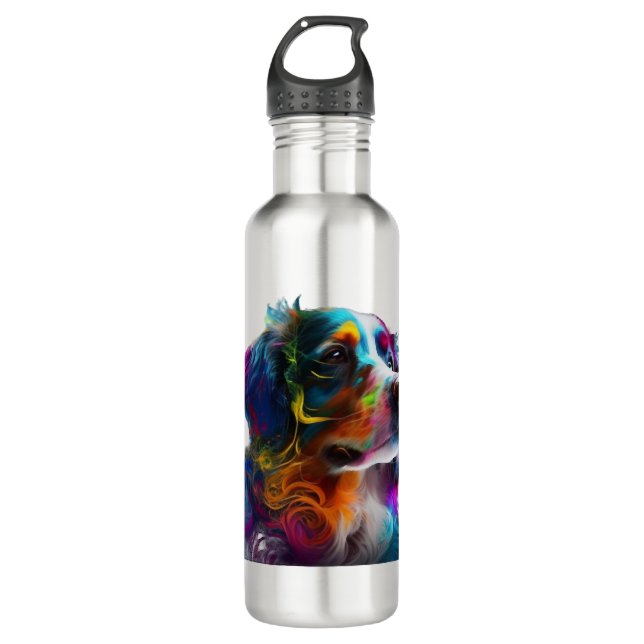 COLORFULL DOG STAINLESS STEEL WATER BOTTLE (Front)