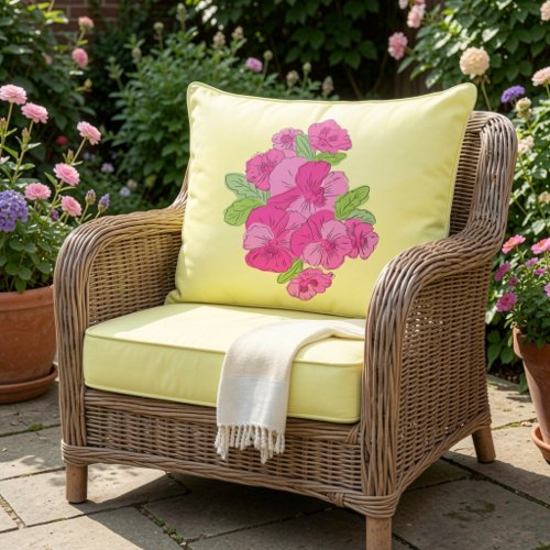 Colorfull Flower and Leaves Throw Pillow