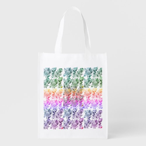 Colorfull flowers print Reusable Grocery Bag