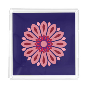 COLORFULL MODERN FLOWER GIFT DAUGHTER SISTER MOM ACRYLIC TRAY