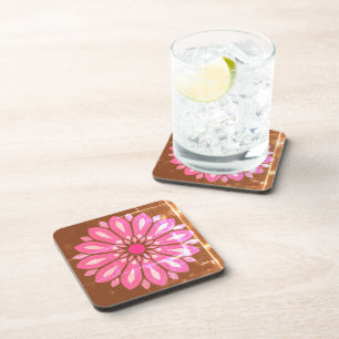 COLORFULL MODERN FLOWER GIFT DAUGHTER SISTER MOM BEVERAGE COASTER