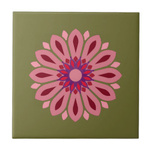 COLORFULL MODERN FLOWER GIFT DAUGHTER SISTER MOM CERAMIC TILE