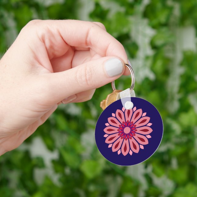 COLORFULL MODERN FLOWER GIFT DAUGHTER SISTER MOM KEYCHAIN (Hand)