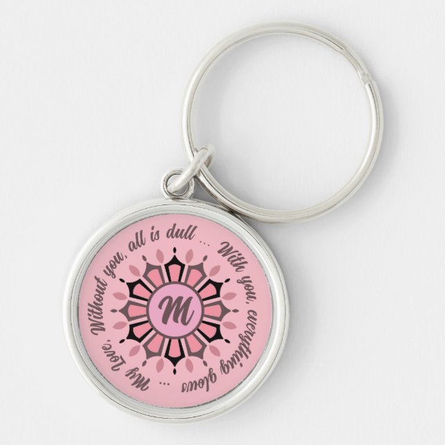 COLORFULL MODERN FLOWER GIFT DAUGHTER SISTER MOM KEYCHAIN (Front)