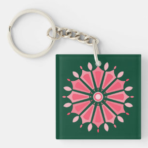 COLORFULL MODERN FLOWER GIFT DAUGHTER SISTER MOM KEYCHAIN