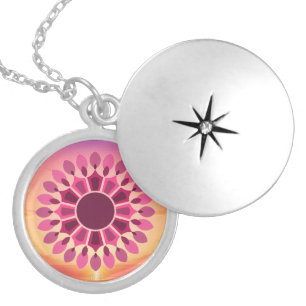 COLORFULL MODERN FLOWER GIFT DAUGHTER SISTER MOM LOCKET NECKLACE
