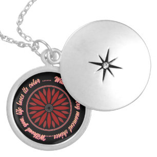 COLORFULL MODERN FLOWER GIFT DAUGHTER SISTER MOM LOCKET NECKLACE