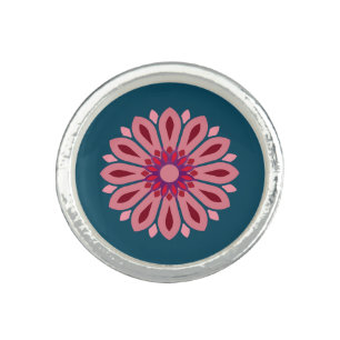 COLORFULL MODERN FLOWER GIFT DAUGHTER SISTER MOM RING