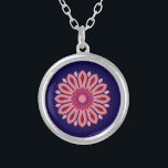 COLORFULL MODERN FLOWER GIFT DAUGHTER SISTER MOM SILVER PLATED NECKLACE<br><div class="desc">VISIT MY STORE FOR MORE UNCOMMON DESIGNS.</div>