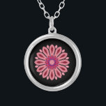 COLORFULL MODERN FLOWER GIFT DAUGHTER SISTER MOM SILVER PLATED NECKLACE<br><div class="desc">VISIT MY STORE FOR MORE UNCOMMON DESIGNS.</div>