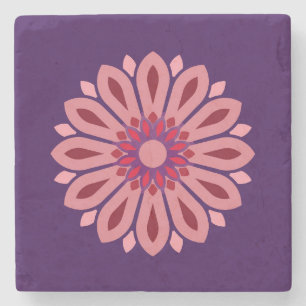 COLORFULL MODERN FLOWER GIFT DAUGHTER SISTER MOM STONE COASTER