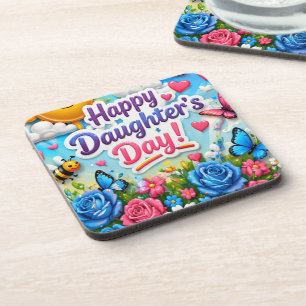 COLORFULL MODERN LOVE GIFT FOR DAUGHTER BEVERAGE COASTER