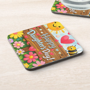 COLORFULL MODERN LOVE GIFT FOR DAUGHTER BEVERAGE COASTER