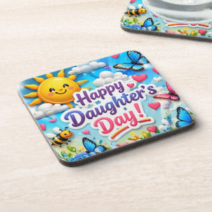 COLORFULL MODERN LOVE GIFT FOR DAUGHTER BEVERAGE COASTER