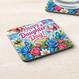 COLORFULL MODERN LOVE GIFT FOR DAUGHTER BEVERAGE COASTER