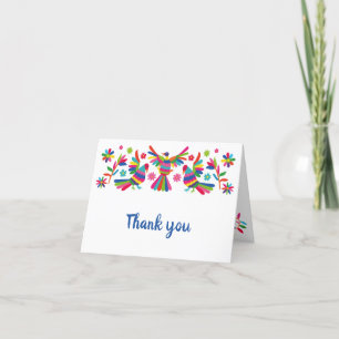 COLORFULL OTOMI MEXICAN LETTERPRESS THANK YOU CARD