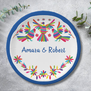 COLORFULL OTOMI MEXICAN PAPER PLATES