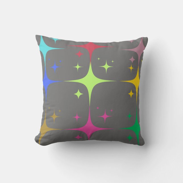 colorfull star  throw pillow (Front)