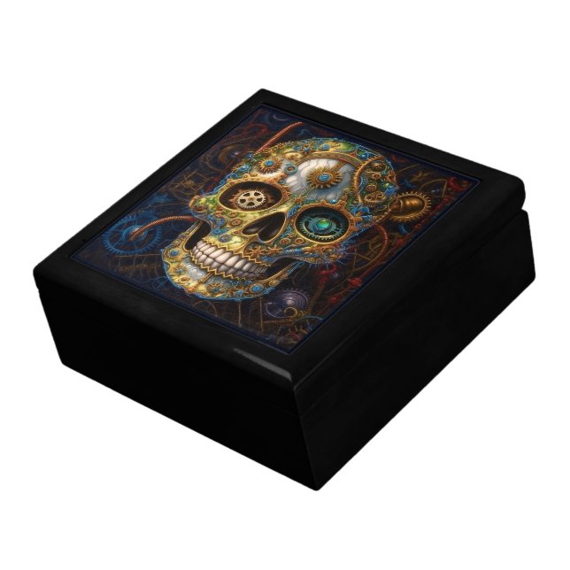 Colorfull Steampunk Skull Gift Box (Side)