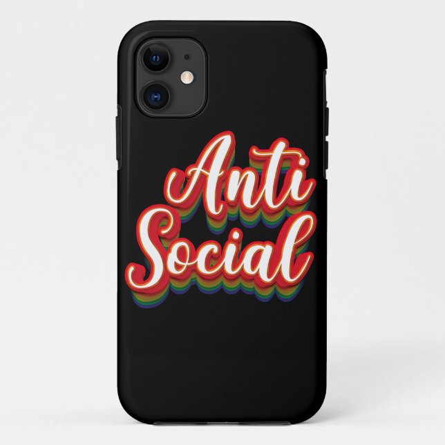 Colorfully Anti Social Anti Social Case-Mate iPhone Case (Back)