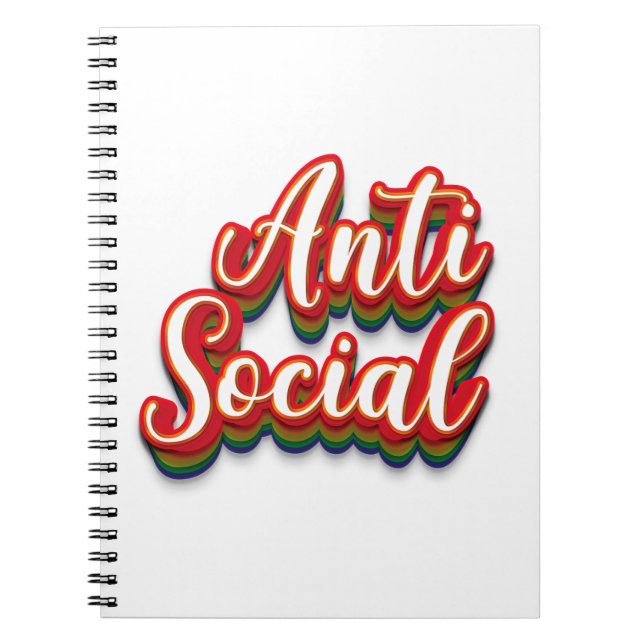 Colorfully Anti Social Notebook (Front)