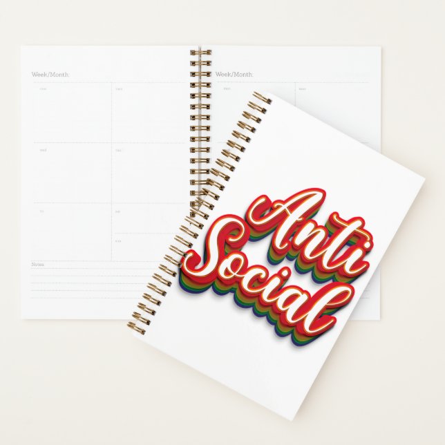 Colorfully Anti Social Planner (Display)