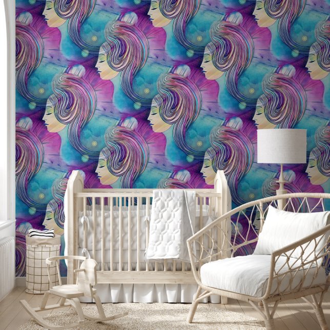 Colorfully ART of Faces - seamless pattern 5 Wallpaper (Kids)