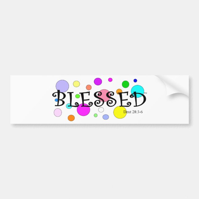 colorfully blessed bumper sticker (Front)