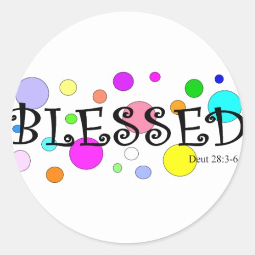 colorfully blessed classic round sticker