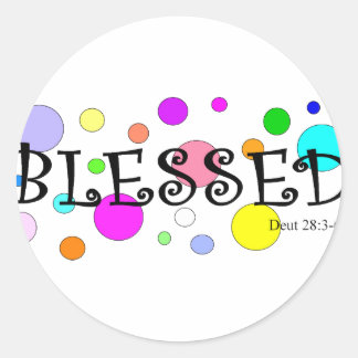 colorfully blessed classic round sticker