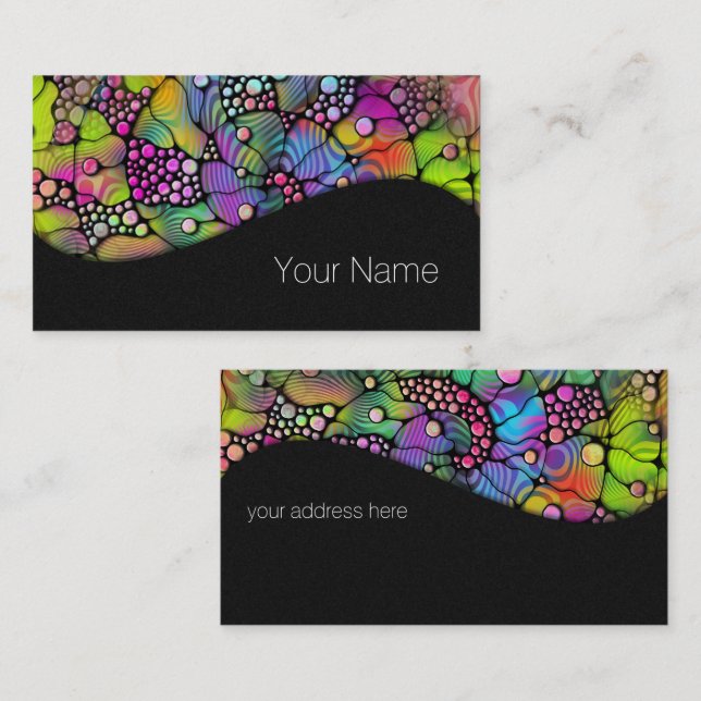 Colorfully Dots Spirals Hand Painting 1 Business Card (Front/Back)