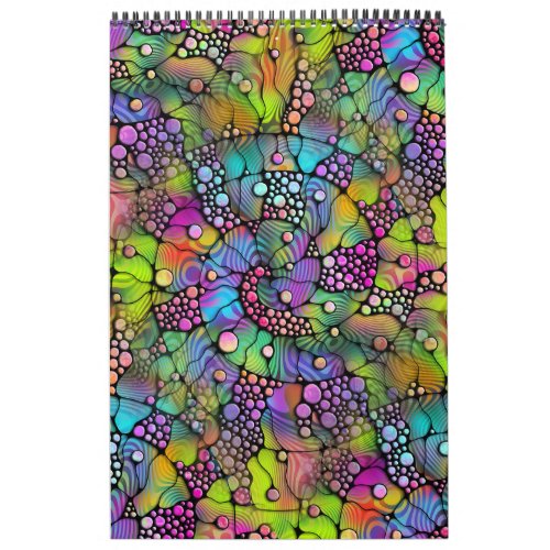 Colorfully Dots Spirals Hand Painting 1 Calendar