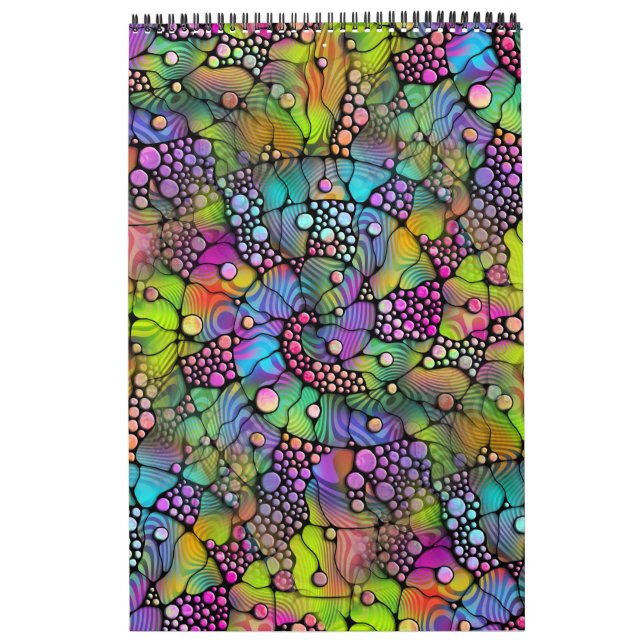 Colorfully Dots Spirals Hand Painting 1 Calendar (Cover)