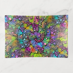 Colorfully Dots Spirals Hand Painting 1 Trinket Tray