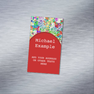 Colorfully Dots Spirals Hand Painting 2 Business Card Magnet