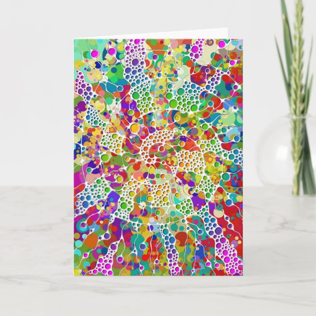 Colorfully Dots Spirals Hand Painting 2 Card (Front)