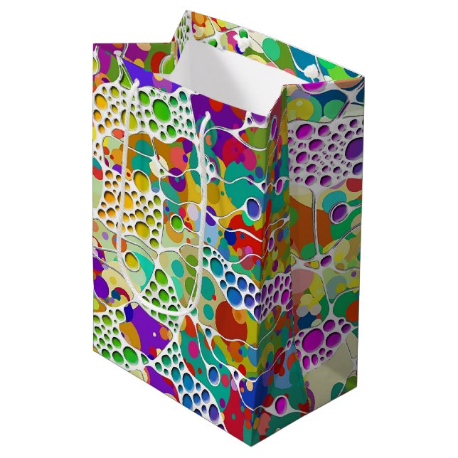 Colorfully Dots Spirals Hand Painting 2 Medium Gift Bag (Front Angled)