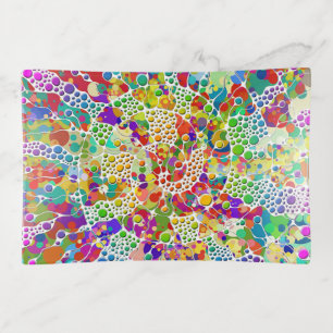 Colorfully Dots Spirals Hand Painting 2 Trinket Tray