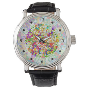 Colorfully Dots Spirals Hand Painting 2 Watch
