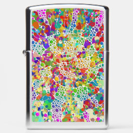 Colorfully Dots Spirals Hand Painting 2 Zippo Lighter
