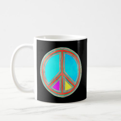 Colorfully Flower Power Peace Sign 1 _ Fan Fun  Coffee Mug