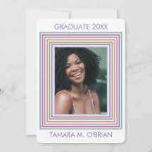 Colorfully Framed Grad Photo Announcement/