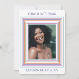 Colorfully Framed Grad Photo Announcement/ Invitation