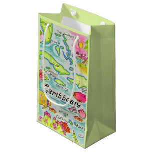 Colorfully Illustrated Islands Gift Bag