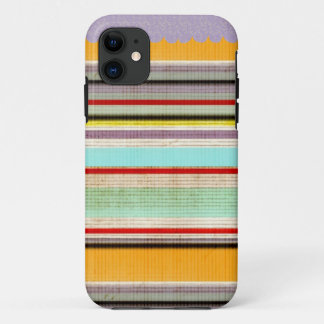 Colorfully Striped Art lines SCALLOPED PURPLE iPhone 11 Case