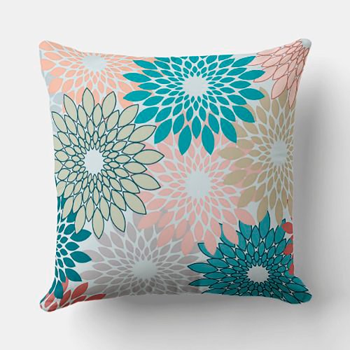 Colorfulness Flowers  Throw Pillow